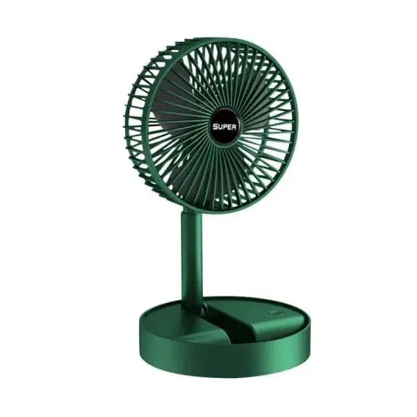 Foldable Green Desk Fan - 1 Pc with 180° Rotation and 3 Gear Adjustment